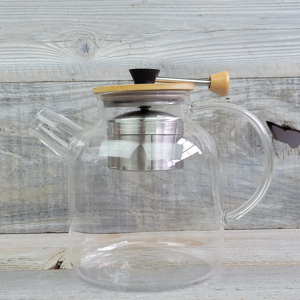 Buy DANKHARA BROTHERS Glass Teapot with Bamboo Lid, Glass Tea