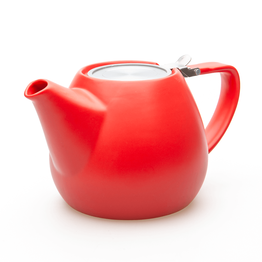 Pluto Ceramic 18oz Teapot with Infuser - Red