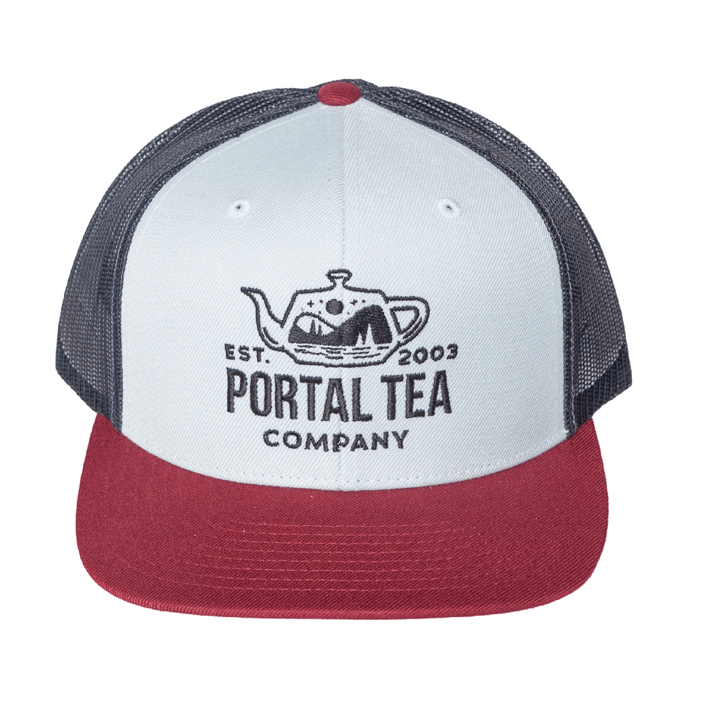 Portal Tea Mesh Hat — Charcoal & Red