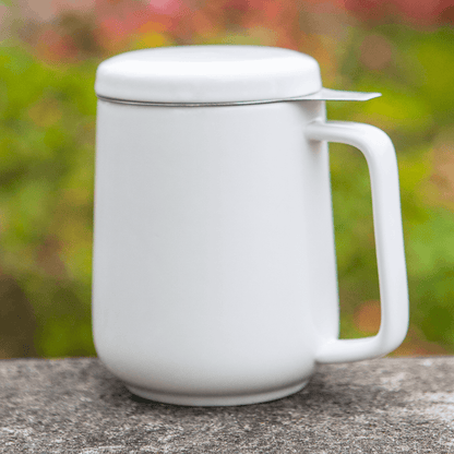 Peak Ceramic Mug with Infuser - 19.5oz - White