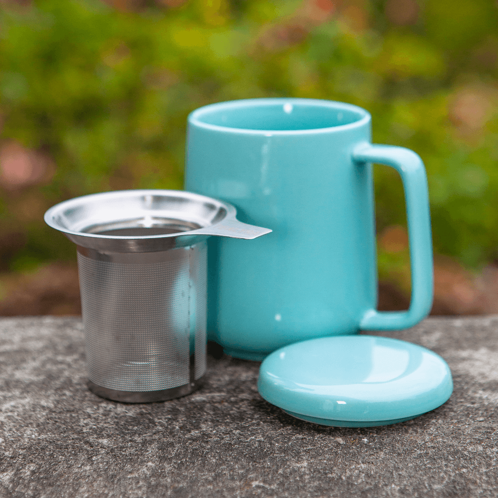 Peak Ceramic Mug with Infuser - 19.5oz - Turquoise