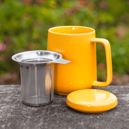 Peak Ceramic Mug with Infuser - 19.5oz - Yellow