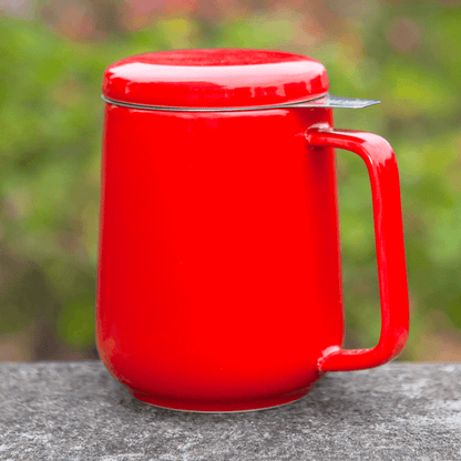Peak Ceramic Mug with Infuser - 19.5oz - Red