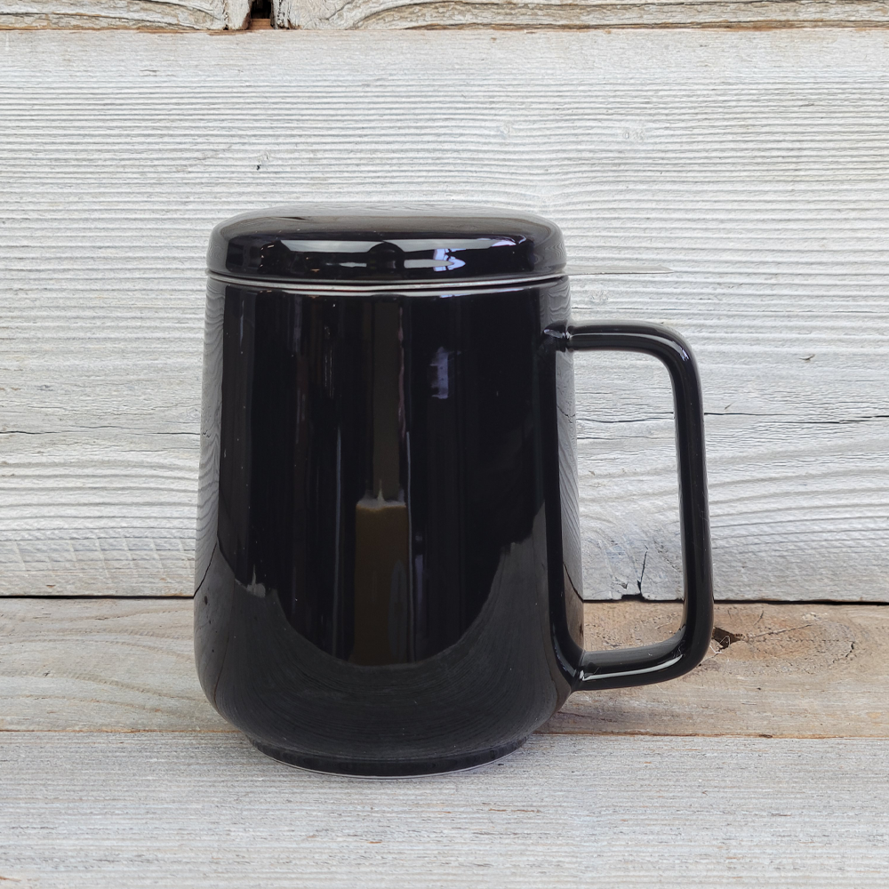 Peak Ceramic Mug with Infuser - 19.5oz - Black