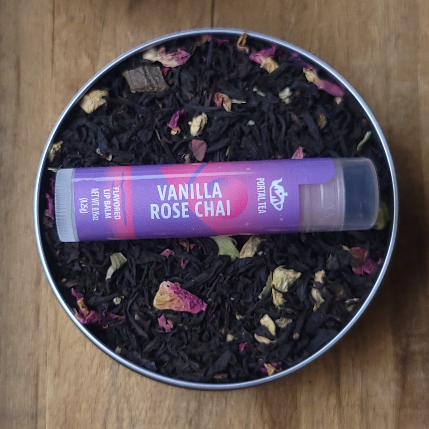 Tea Gift Tin & Lip Balm Gift Set - #69 Vanilla Rose Chai
