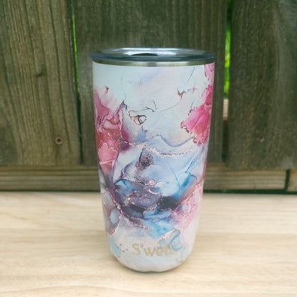 Rose Marble Tumbler with Lid