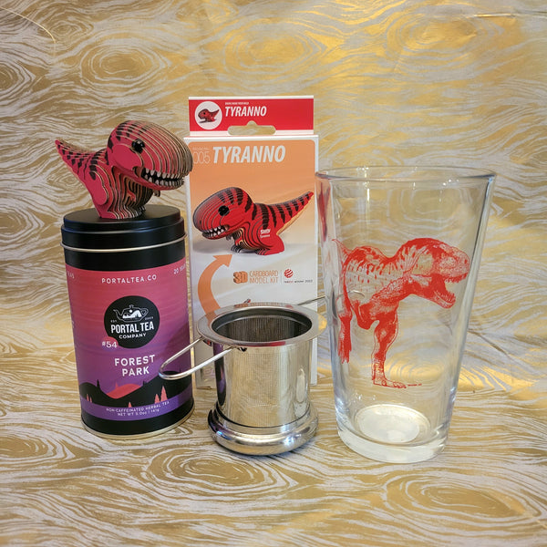 T-Rex Iced Tea Glass & Tea Gift Set